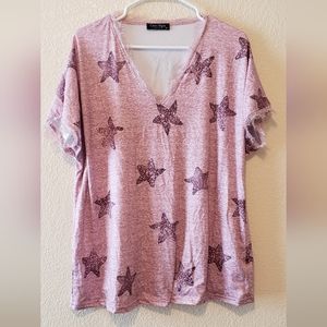 Coeur de Vague, Purple Print T-Shirt, size XXL